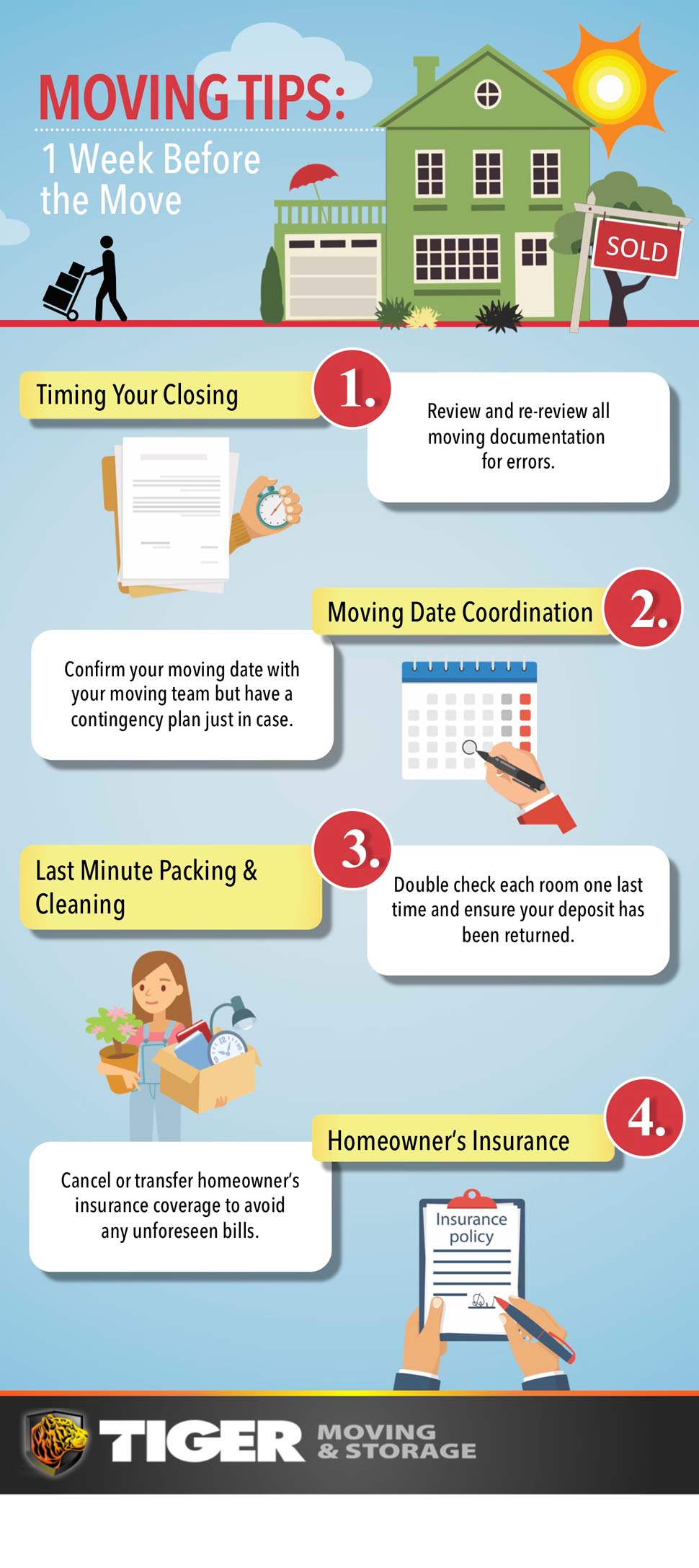 Moving Packing Tips 1 Week Before You Move Infographic Tiger Moving And Storage